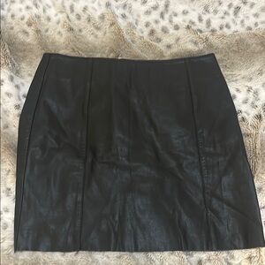 H&M Black Leather Mini Skirt